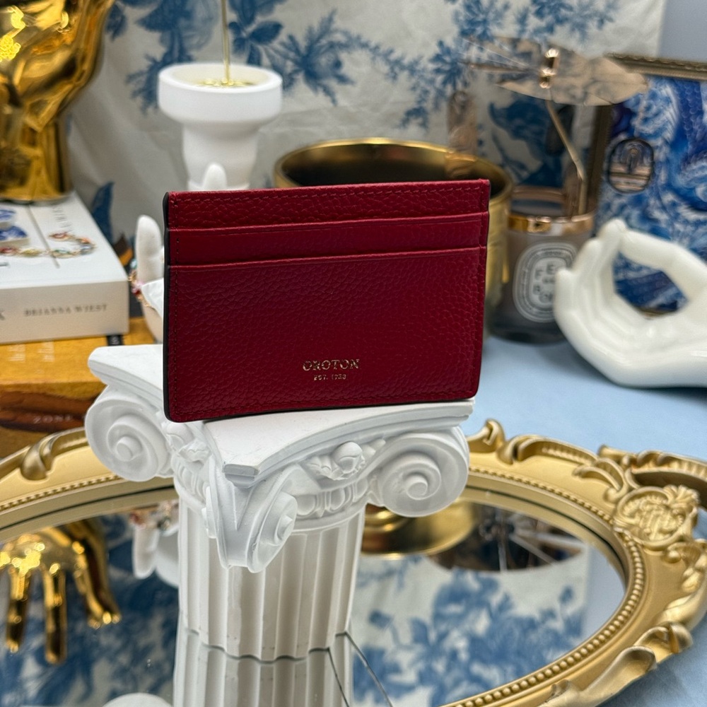 🆕 OROTON 🧿 NWOT Margot Card Sleeve, Red Leather Cardholder - Picture 5 of 16